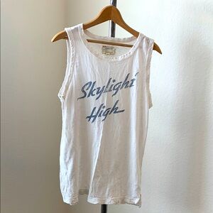 Current/Elliott Skylight High Destroyed Muscle Tee sz 1 EUC 100% cotton hippie